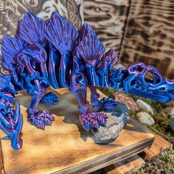 Skeleton Stegosaurus Flexible Articulated Fidget Toy Dinosaur Dino 3D Printed - Picture 2 of 9